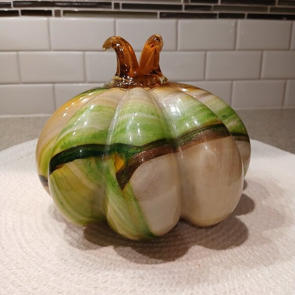 Pier 1 Imports Solid Glass Pumpkin - Picture 5 of 7